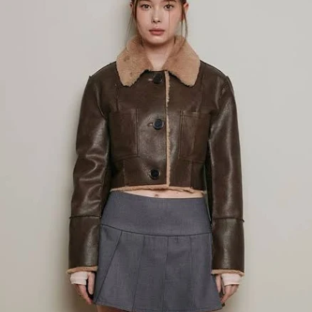 notyourrose Short Reversible Leather Mustang