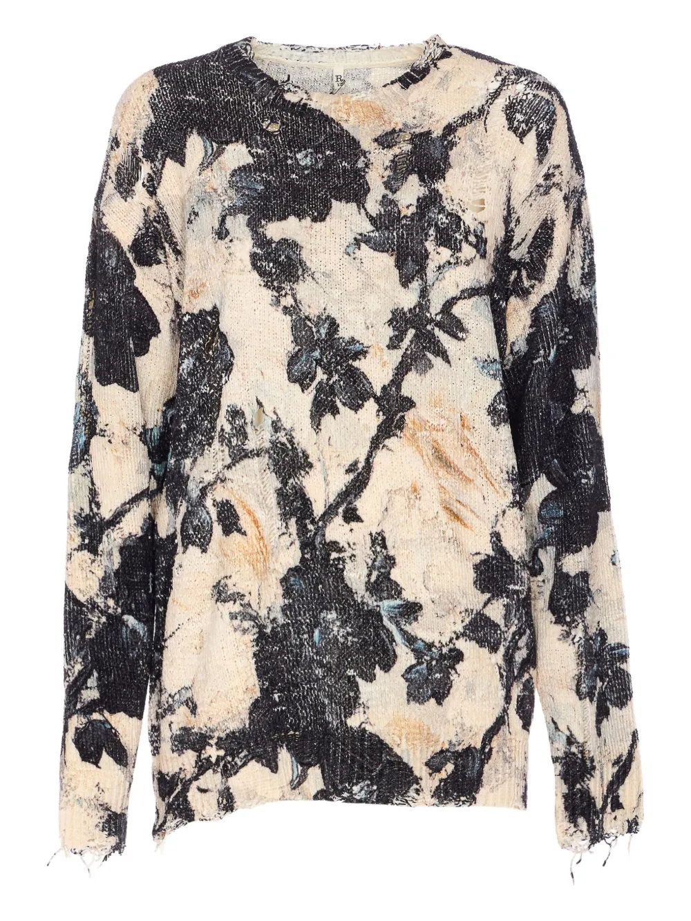 Distressed Crew Neck Sweatshirt
