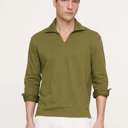 Banana Republic Men's Jacquard Popover Polo Shirt