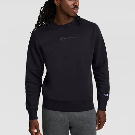 Champion Men's Powerblend Crewneck Sweatshirt with Tonal Script Logo