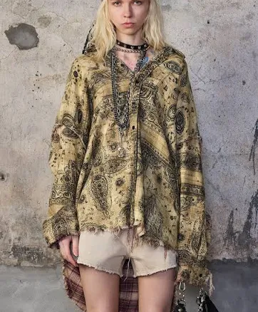 R13 Shredded Seam Drop Neck Shirt