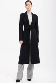 Cashmere Wool Shawl Collar Slim Line Coat