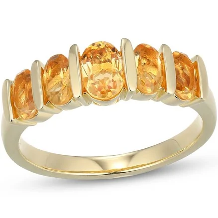 STUDIO BY KAY 24K Yellow Gold Vermeil Sterling Silver Oval-Cut Citrine Five-