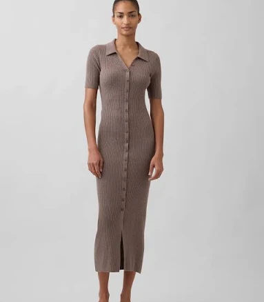 Gap Women's Cashsoft Rib Collared Midi Cardigan Dress