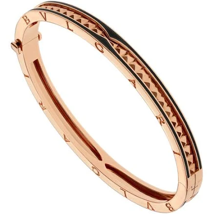 Bvlgari Rose Gold And Ceramic B.zero1 Bangle
