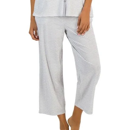 Charter Club Women's 2-Pc. Cotton Printed Cropped Pajamas Set