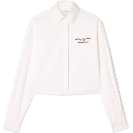Off-White White Poplin Boxy Women Long-Sleeved Shirt
