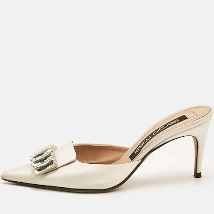Sergio Rossi Women's Vintage Crystal Satin Mules