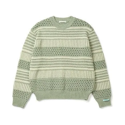 INSTANTFUNK Men's Color Block Knitwear - Light Green | ETA S XL
