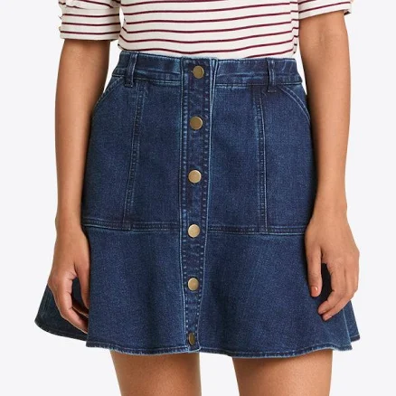 Draper James Button Front Denim Skirt