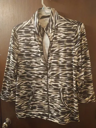 Zebra Print Lightweight Women's Zipup Jacket