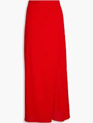 Crepe maxi wrap skirt