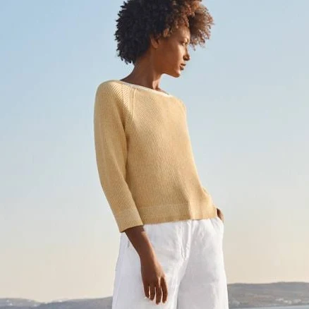 Cotton Two-toned Rib Sweater