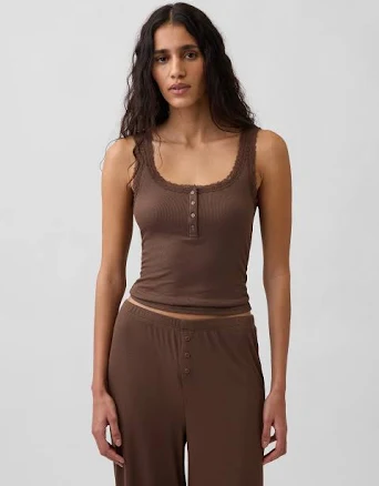 Gap Women's Mini Rib Lace Tank Top