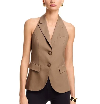 Aqua Women's Halter Vest - Exclusive - Tan/Beige - Size XXL - Khaki
