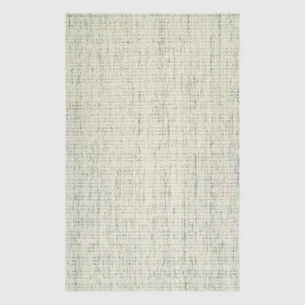 8'x10' Rug Wool Tweed Ivory Rectangle | Contract Grade Low Pile Indoor Modern - White 96"W x 120"D x 0.2"H at Living Spaces