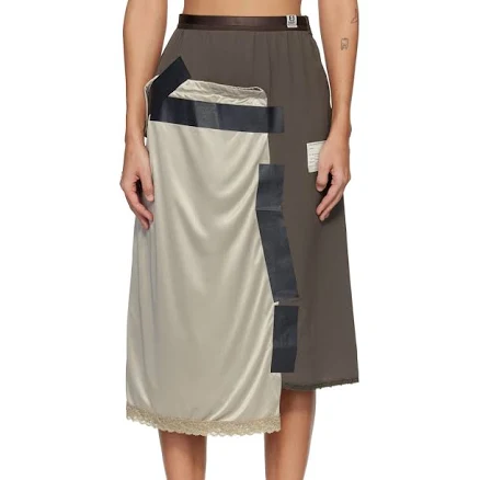 Maison Mihara YASUHIRO Combined Tape Lingerie Midi Skirt