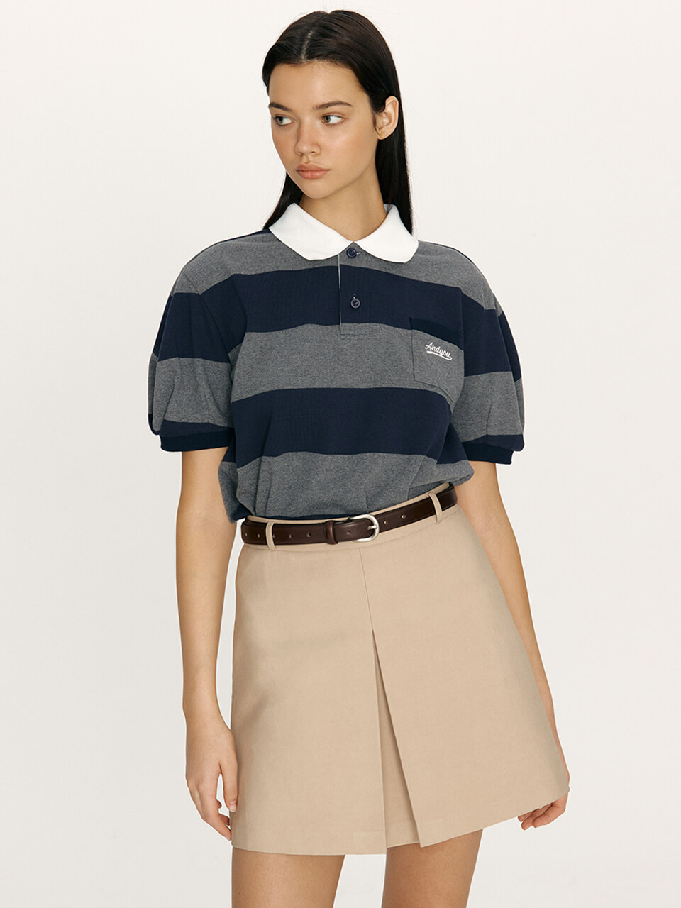 Hanauma Collar Stripe T-Shirt