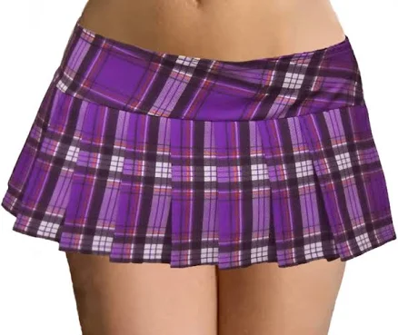 Micro Mini Pleated Plaid Skirt