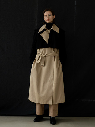 Two-tone Oversized Trench Coat
