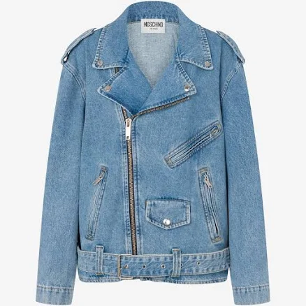 Love Moschino Cotton Denim Biker Jacket