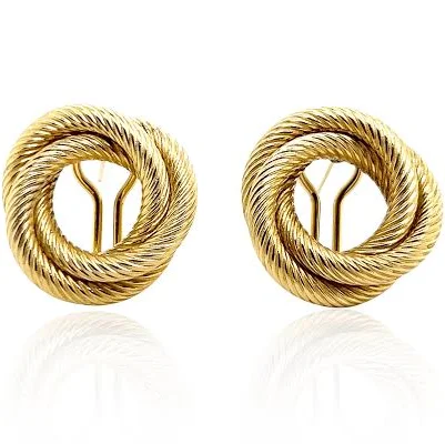 Estate 18K Yellow Gold Tiffany & Co. Open Circle Stud Earrings