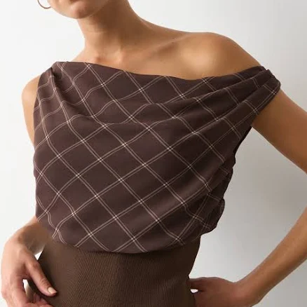 Off Shoulder Cinched Chiffon Top