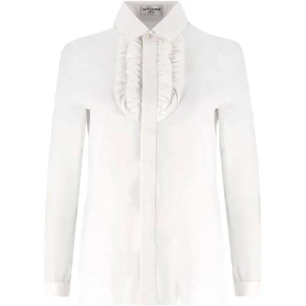 Saint Laurent Women's Ruffled Cotton Shirt