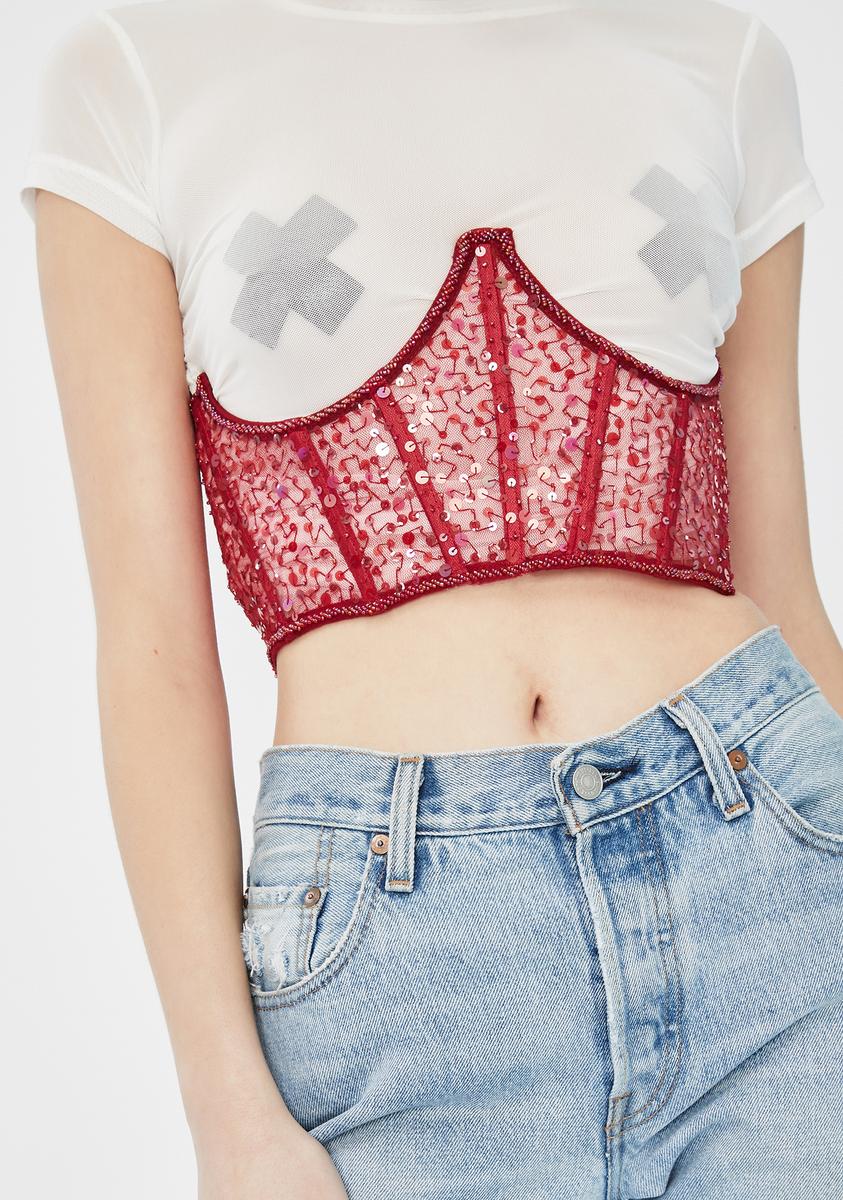 Dyspnea Red Tata Sequin Bodice