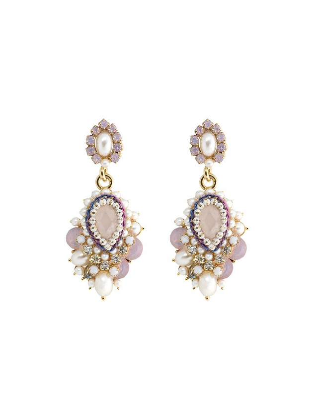 Crystal Double Ring Post Earrings