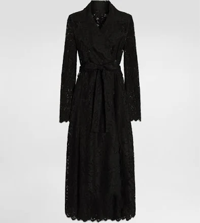 Dolce & Gabbana Long Double-breasted Cordonetto Lace Coat Woman