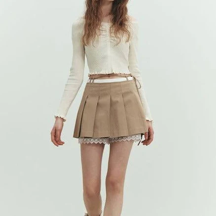 Raive Raive Lace Layered Pleats Skirt