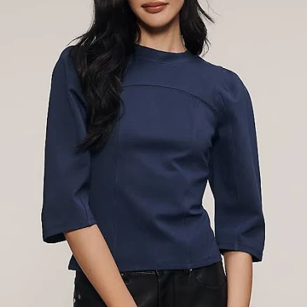 Anthropologie Puff-Sleeve Corset Top