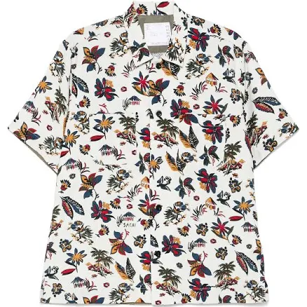 sacai - printed shirt - men - Cotton/Rayon/Cupro - 2 - Neutrals
