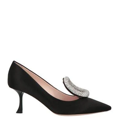 Roger Vivier Women's Silk Crystal Buckle Stiletto Pumps