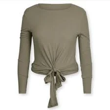 Point Wrap Top in Palm Leaves Color