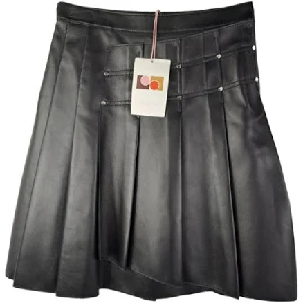 Ports 1961 Pleated Leather Skirt