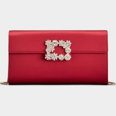 Roger Vivier Efflorescence Satin Clutch