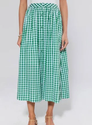 Avara Women's Gingham Midi Skirt