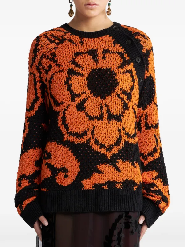 Floral-jacquard Jumper