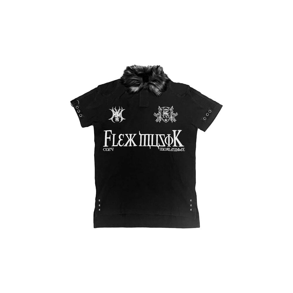 [COZY WORLDWIDE : 코지 월드와이드] "BBY TECHBOI" FUR BLACK POLO
