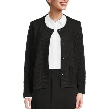Eileen Fisher Women's Round Neck Cotton Jacket