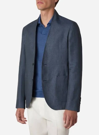 Collarless Linen Blazer