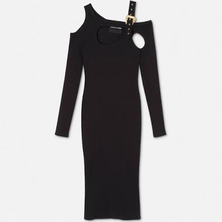 Versace Jeans Couture Baroque Buckle Cutout Midi Dress