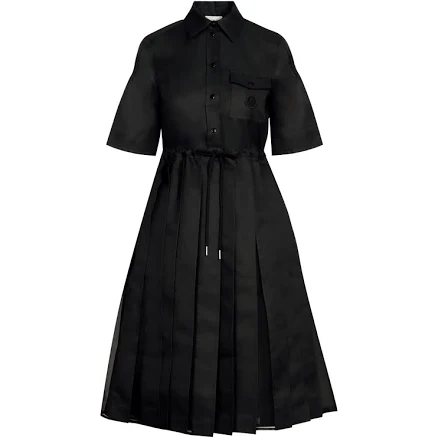Moncler Drawstring Pleated Midi Dress
