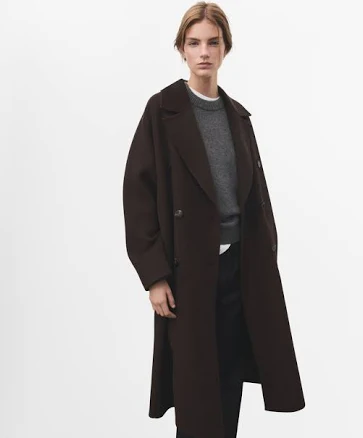 MANGO Women's Picarol Double Breasted Wool Coat