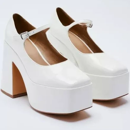 Nasty Gal Shoes | Faux Leather Platform Mary Jane | Color: White | Size: 7.5 | Kaylyn_Ann's Closet