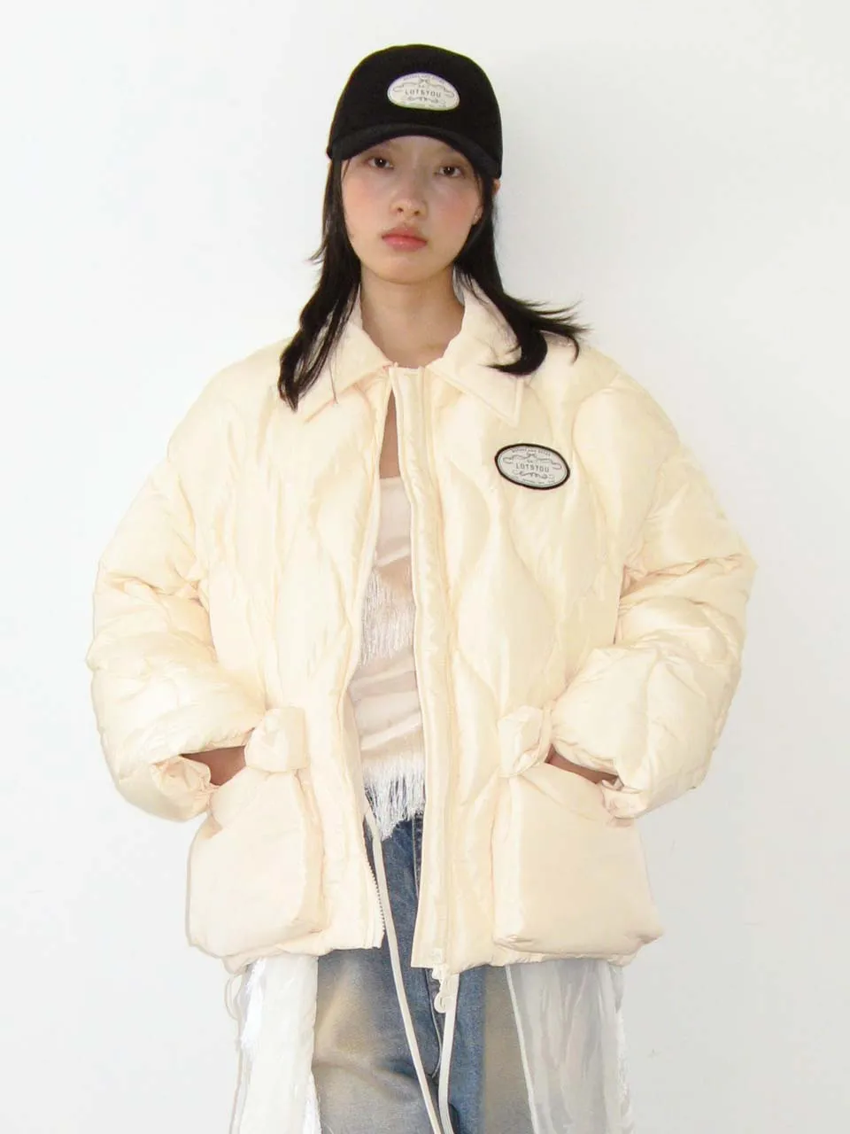 Nostalgia Quilting Padding Jacket Ivory