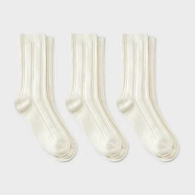 A New Day Women's Wide Rib Crew Socks