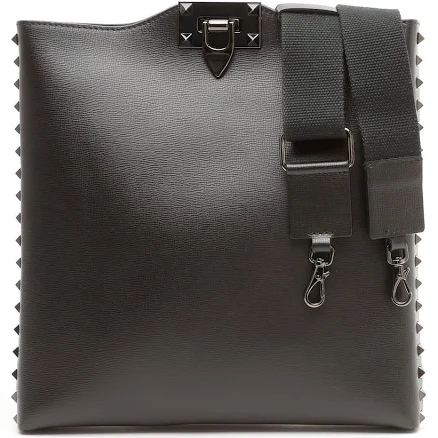 Valentino Garavani Men's Rockstud Alcove Leather Crossbody Bag